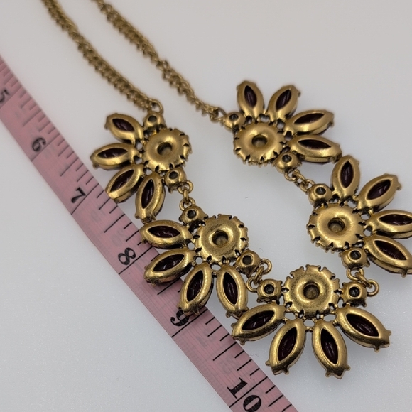 J. Crew Gold and Maroon Necklace with Elegant Design - Picture 5 of 6
